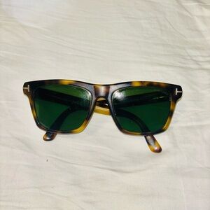 Tom Ford Brown Tortoise Sunglasses with Green Lenses